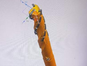 Custom woodworking tool design shown in CAD software
