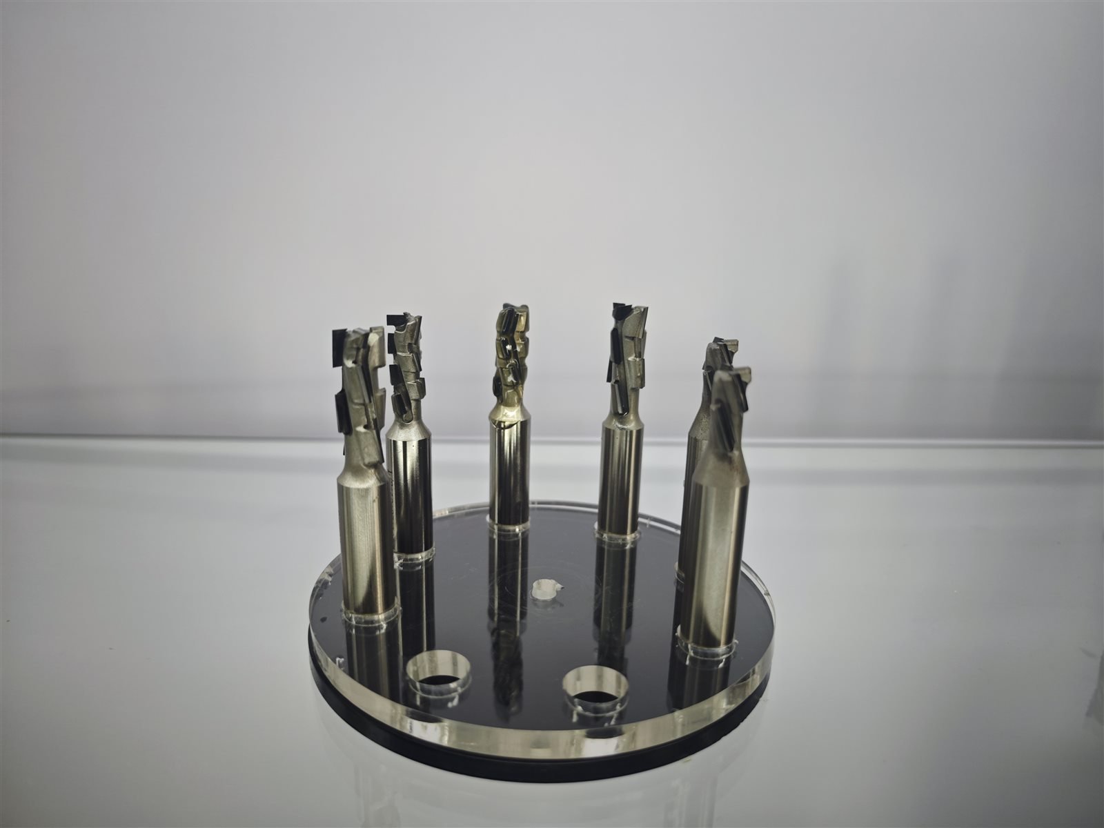Woodworking router bits displayed as a product set