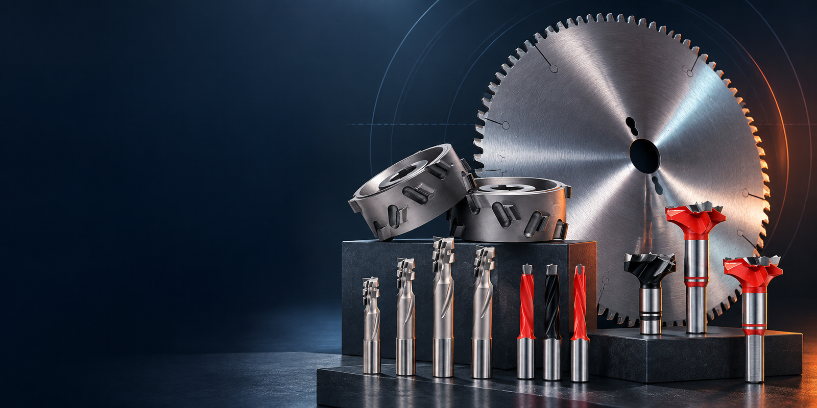 Woodworking saw blade, cutterheads, router bits and drilling tools